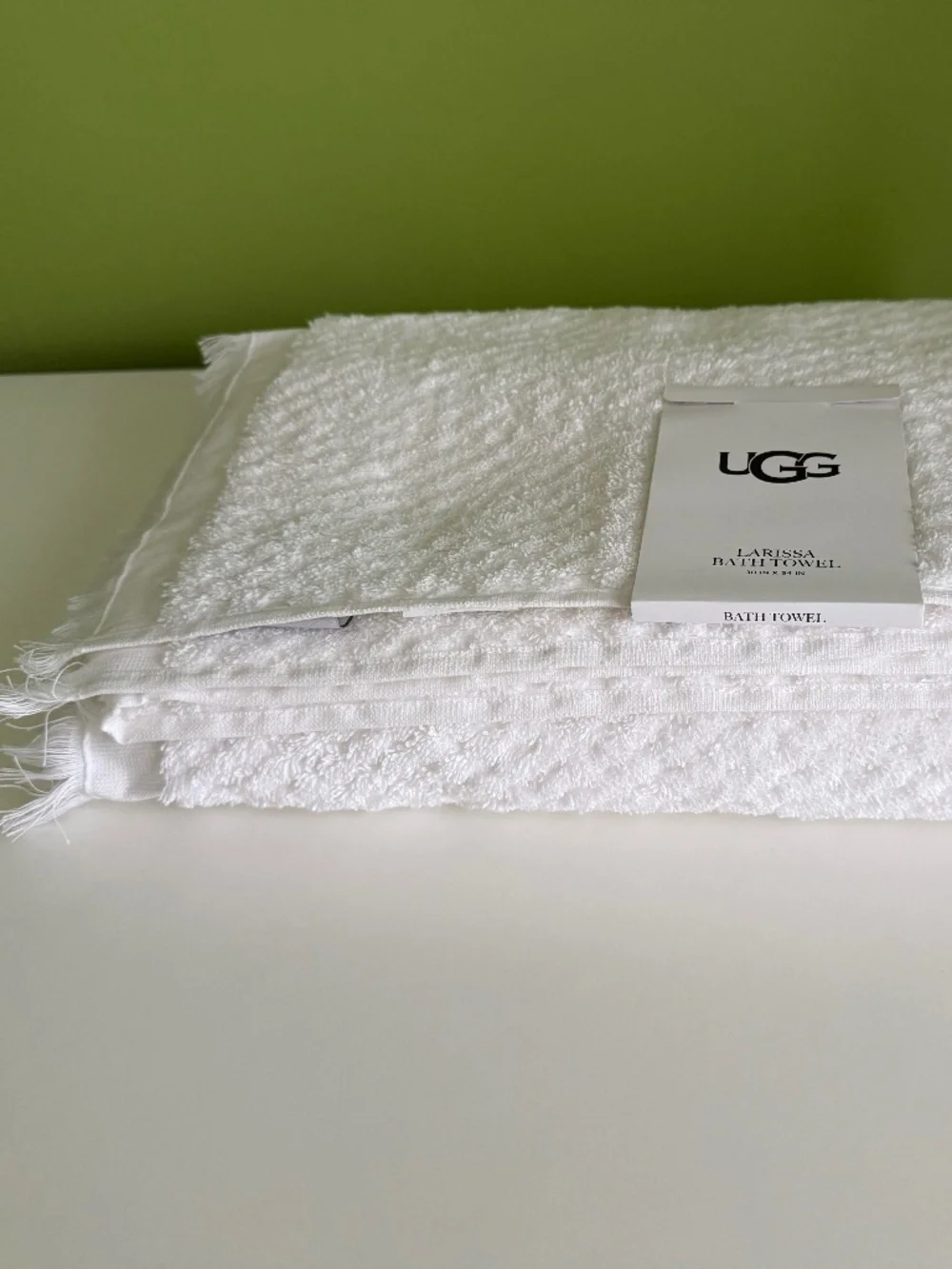 UGG Bath Towels Fringed Textured White